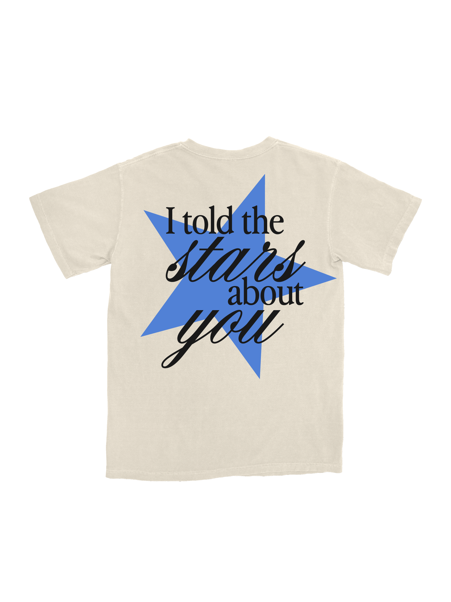 I TOLD THE STARS ABOUT YOU BLUE STAR TEE - CREAM