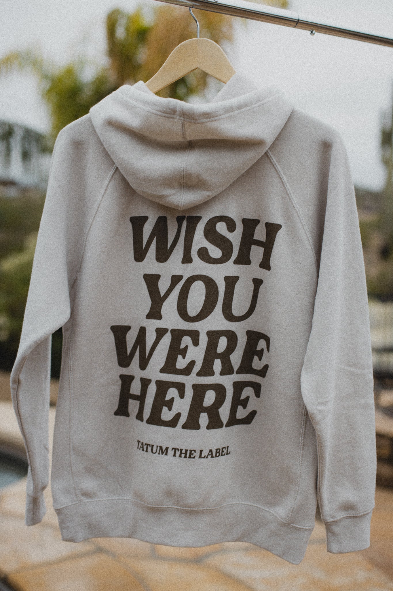 WISH YOU WERE HERE HOODIE - TAN/BROWN