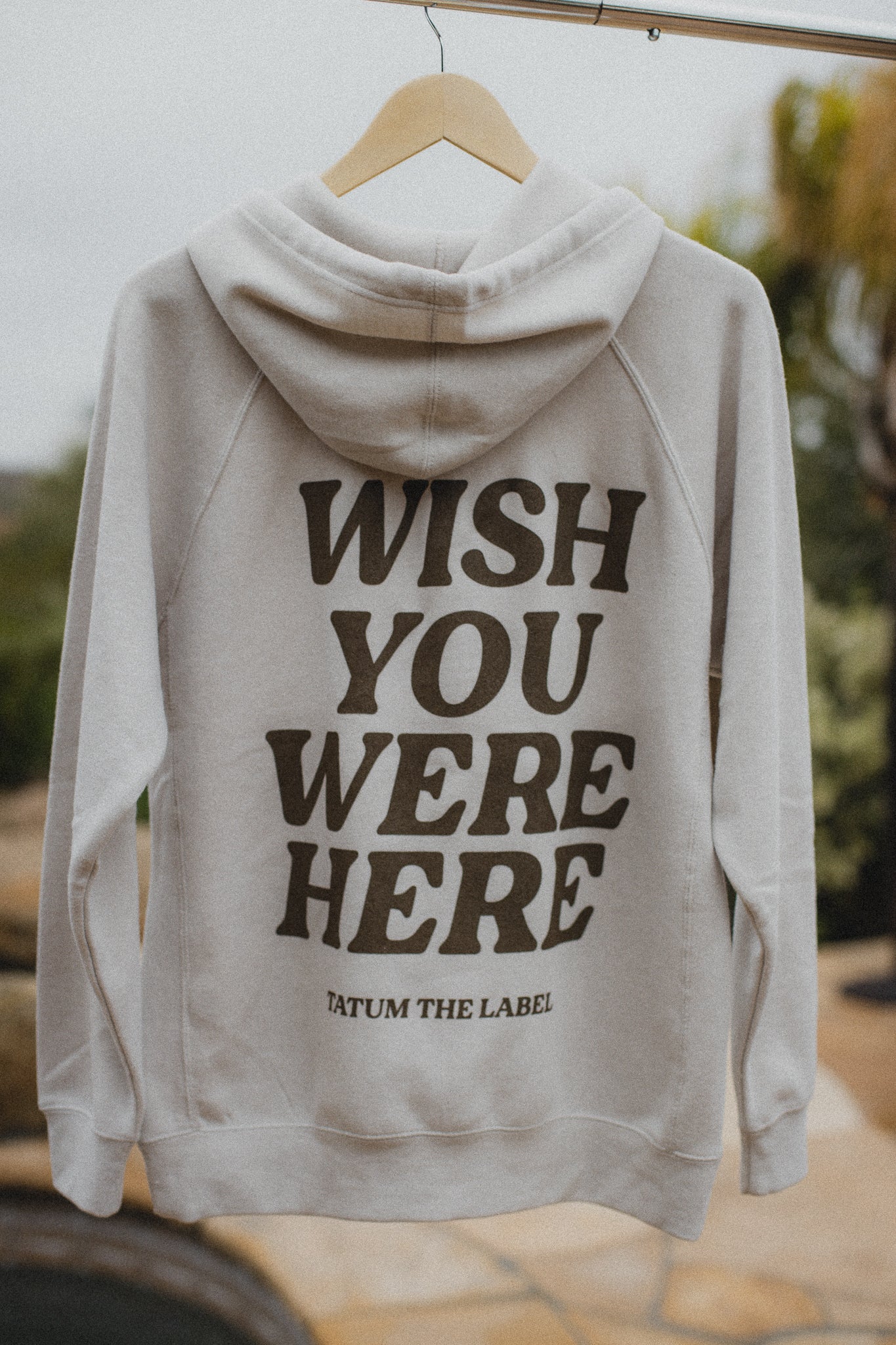 WISH YOU WERE HERE HOODIE TAN/BROWN – TATUM THE LABEL