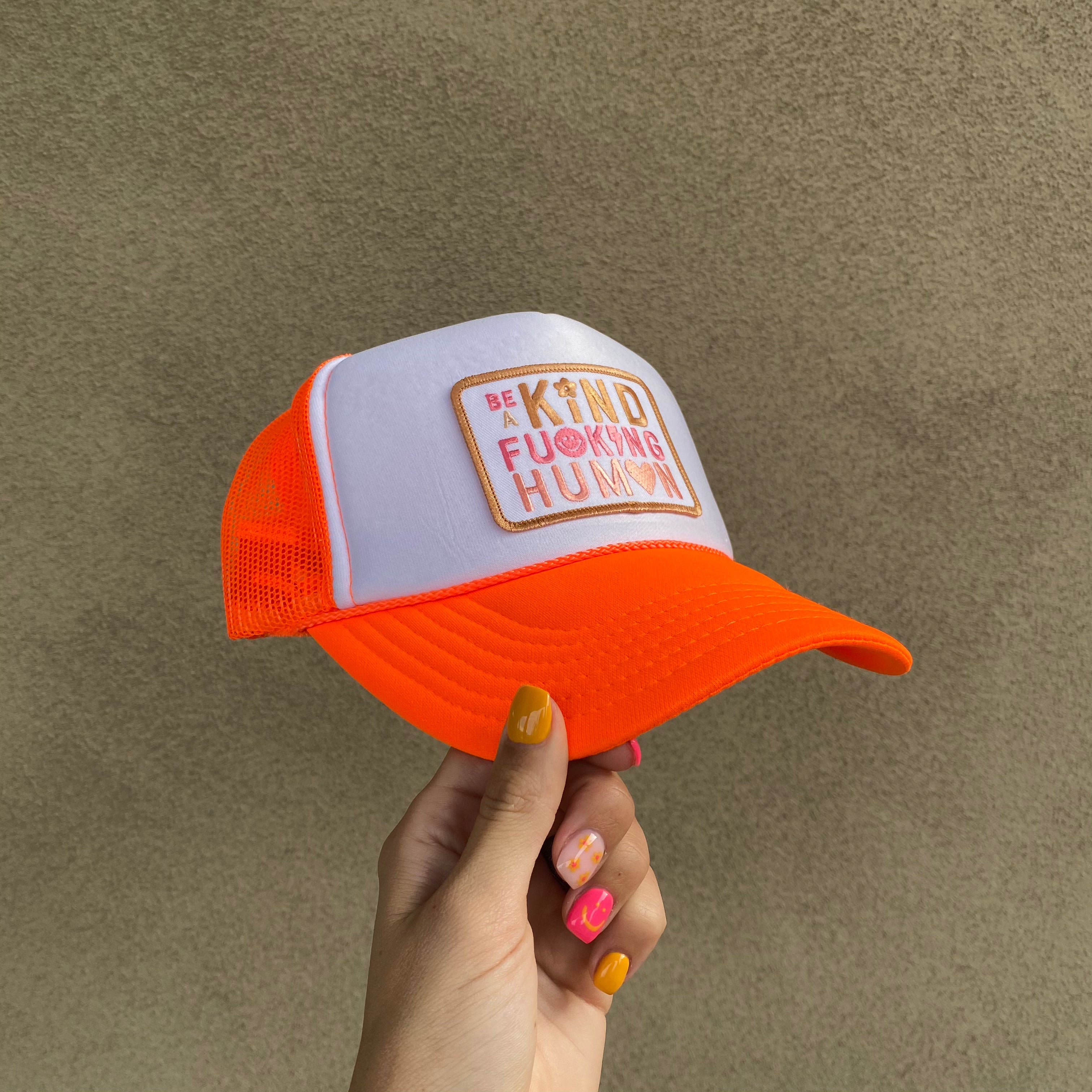 BE A KIND HUMAN HAT - ORANGE