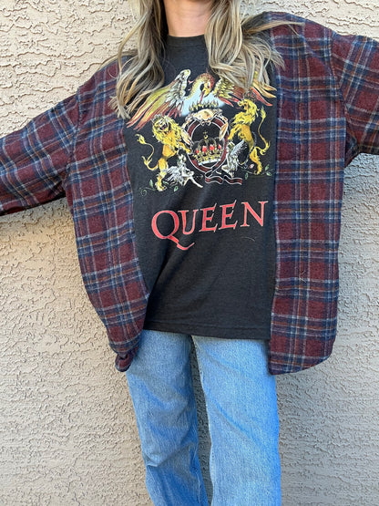13. SMALL QUEEN FLANNEL - RED/BLUE