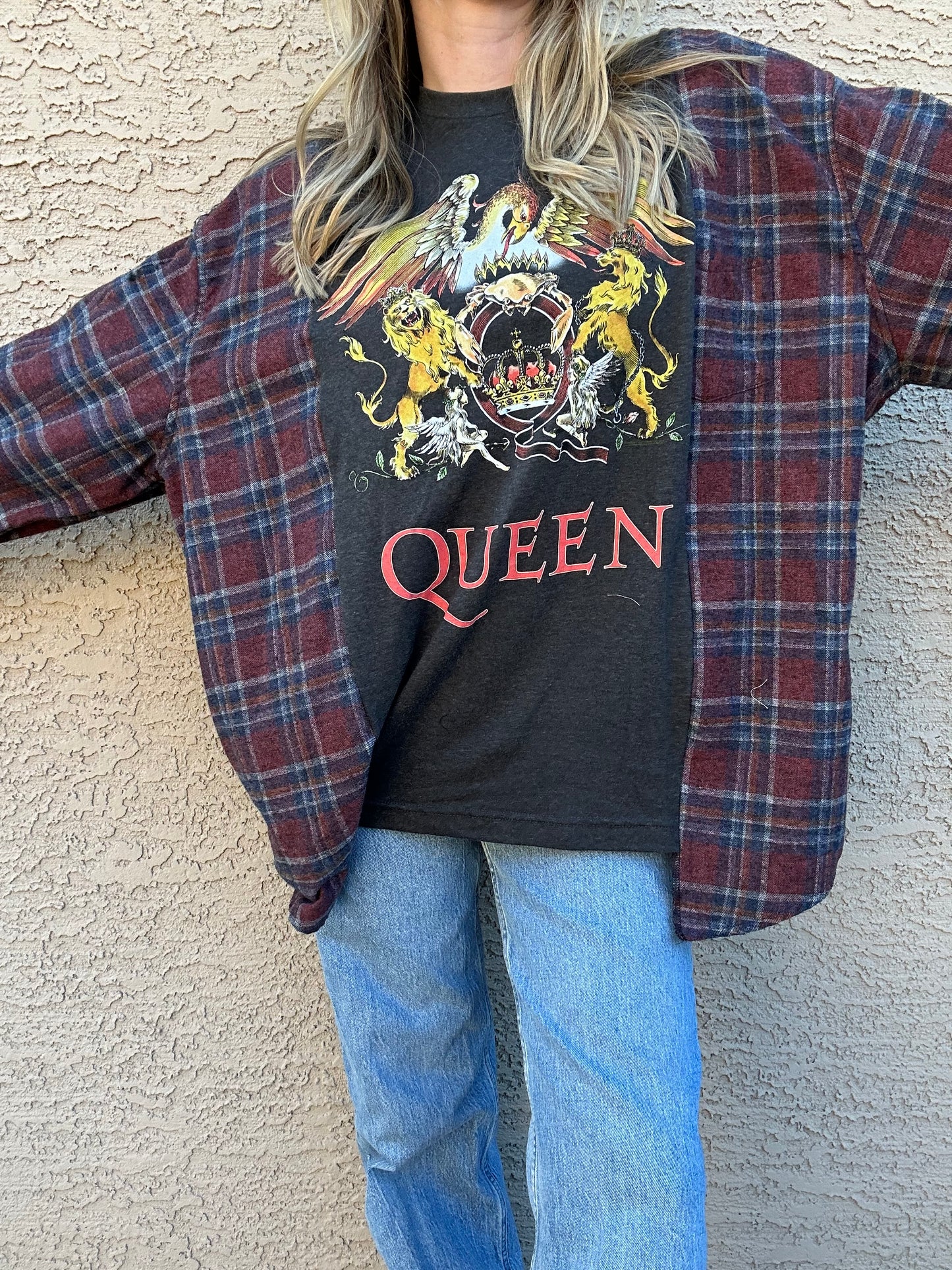 13. SMALL QUEEN FLANNEL - RED/BLUE