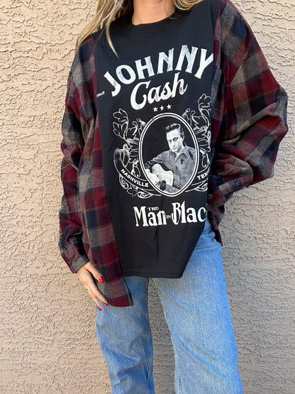 12. SMALL JOHNNY CASH FLANNEL - RED/WHITE