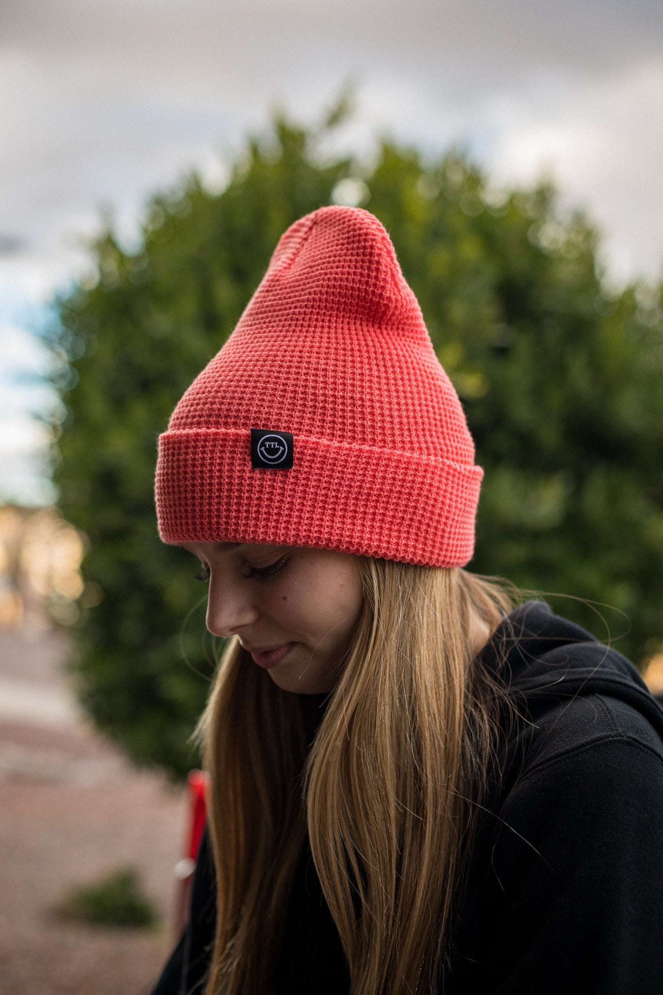 WAFFLE PINK BEANIE - TTL SMILEY