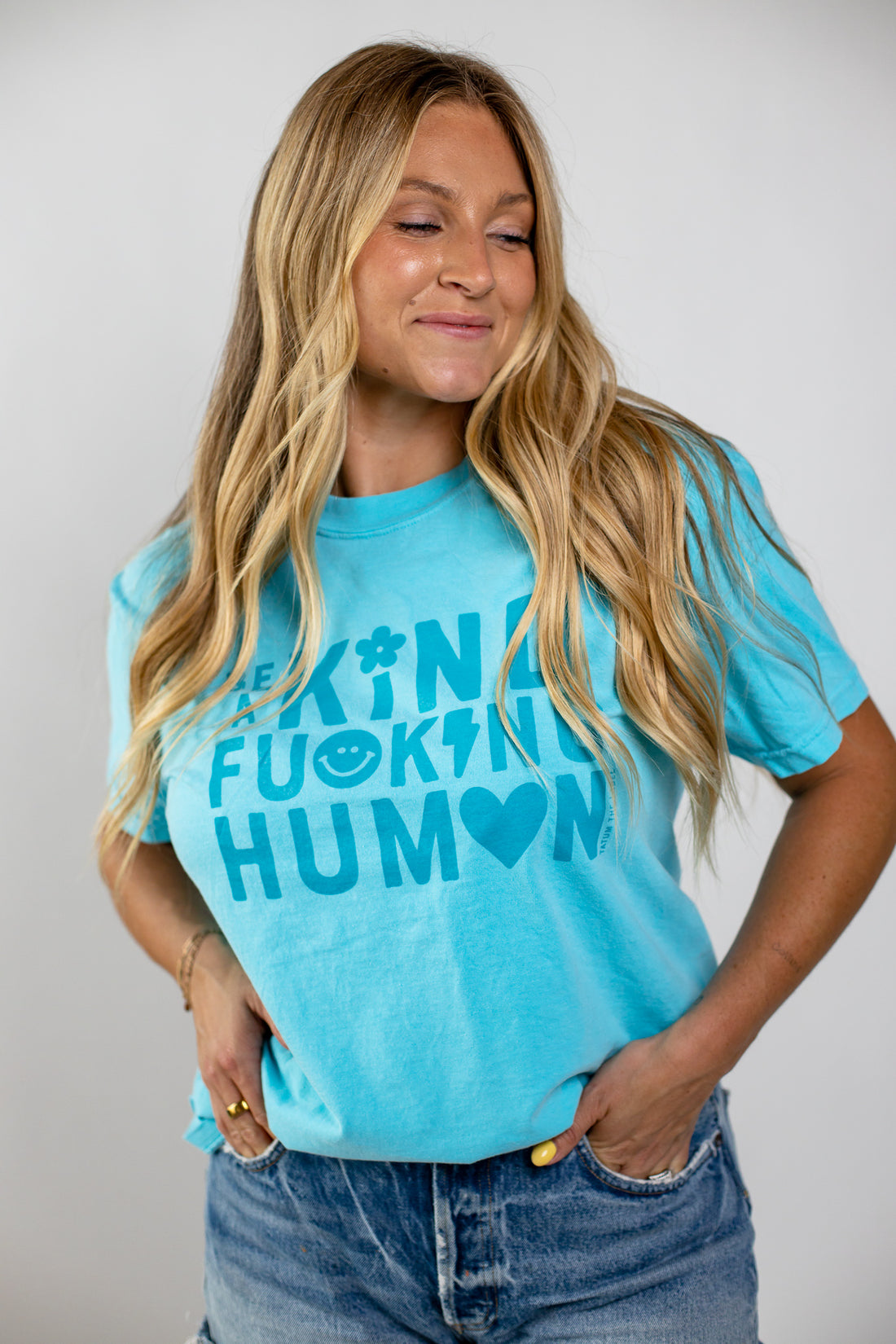 BE A KIND F*ING HUMAN TEE - BLUE