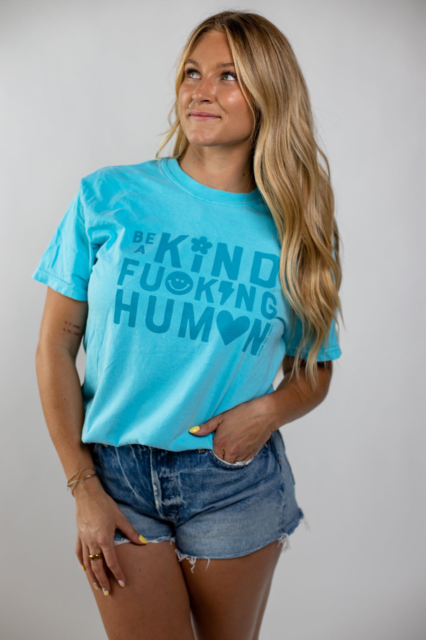 BE A KIND F*ING HUMAN TEE - BLUE