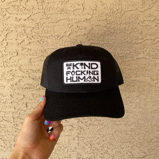 MEN'S BE A KIND HUMAN HAT - WHITE PATCH, CURVED