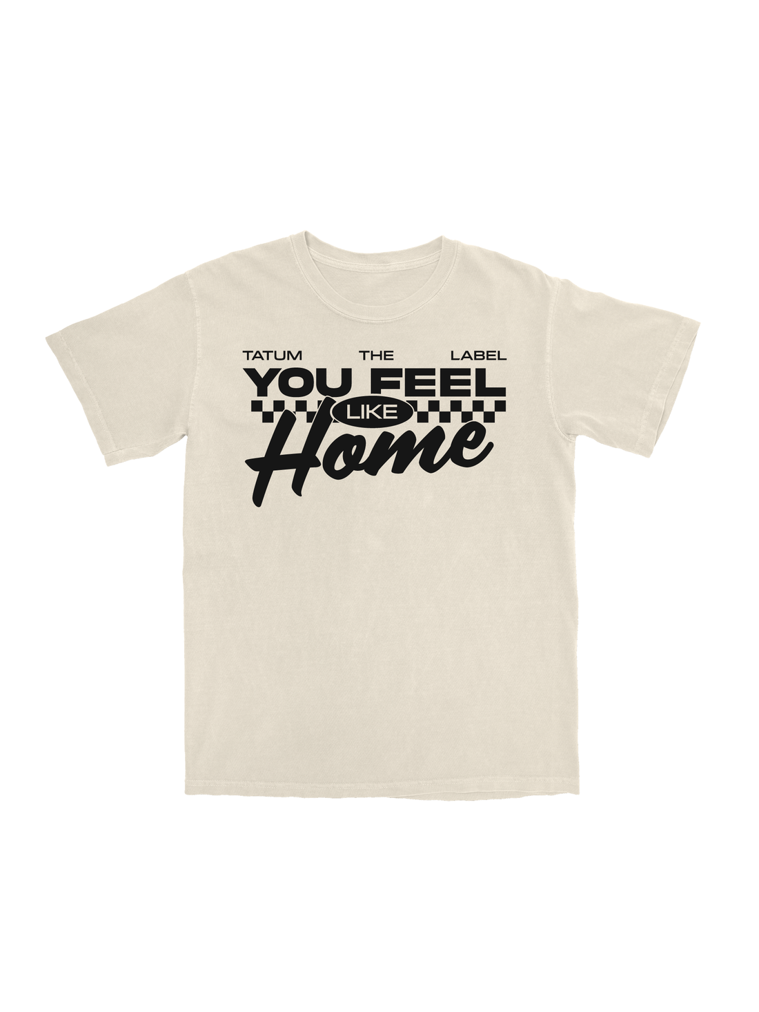 YOU FEEL LIKE HOME TEE - CREAM &amp; BLACK