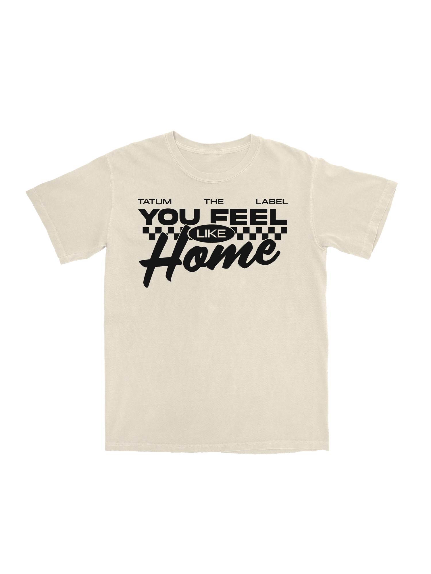 YOU FEEL LIKE HOME TEE - CREAM &amp; BLACK