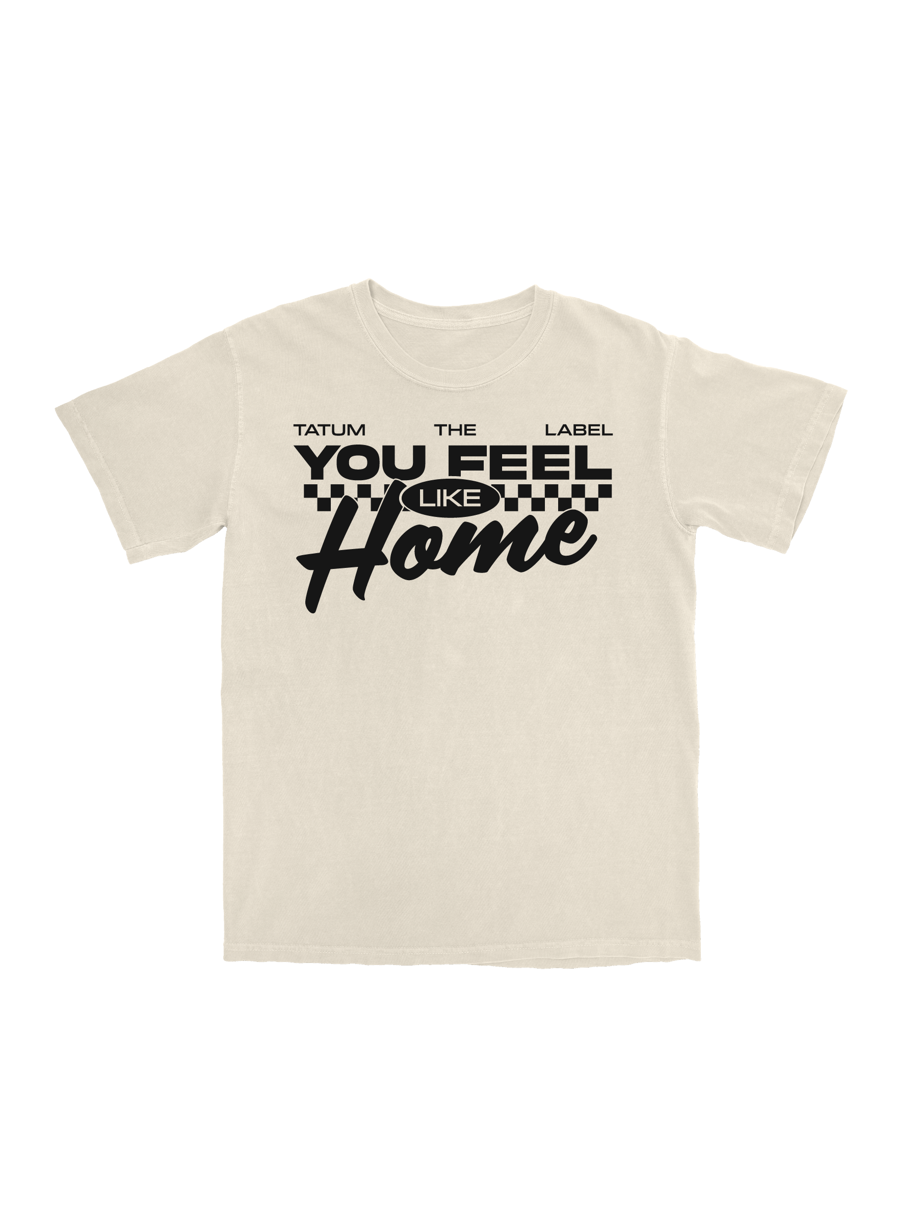 YOU FEEL LIKE HOME TEE - CREAM &amp; BLACK