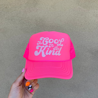 IT'S COOL TO BE KIND HAT - HOT PINK