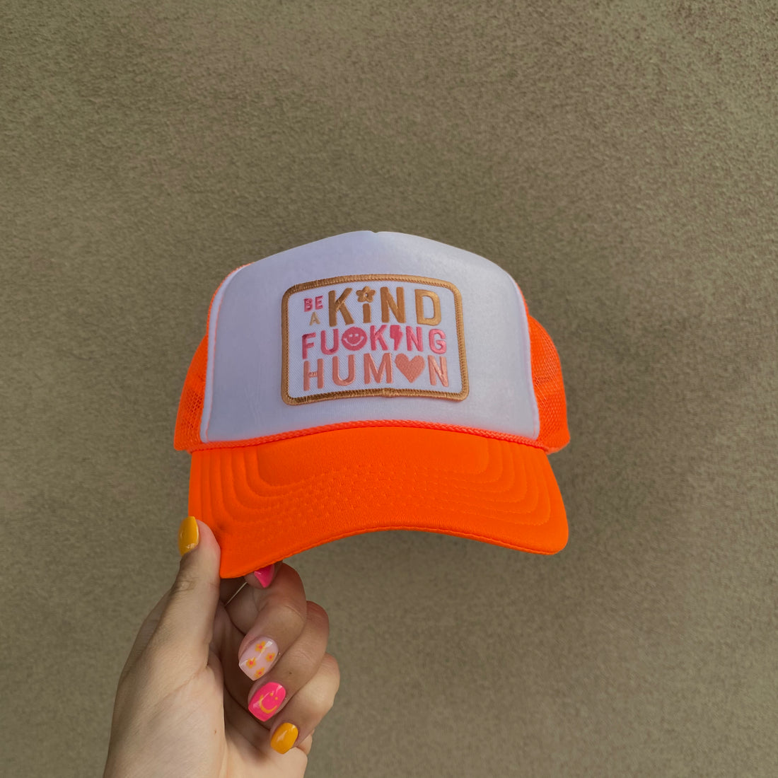 BE A KIND HUMAN HAT - ORANGE