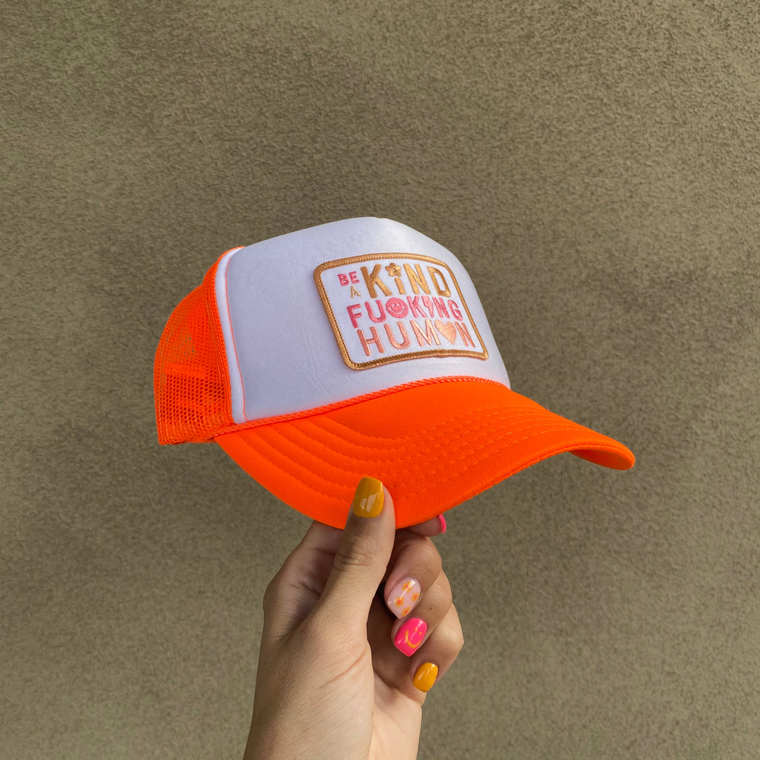 BE A KIND HUMAN HAT - ORANGE